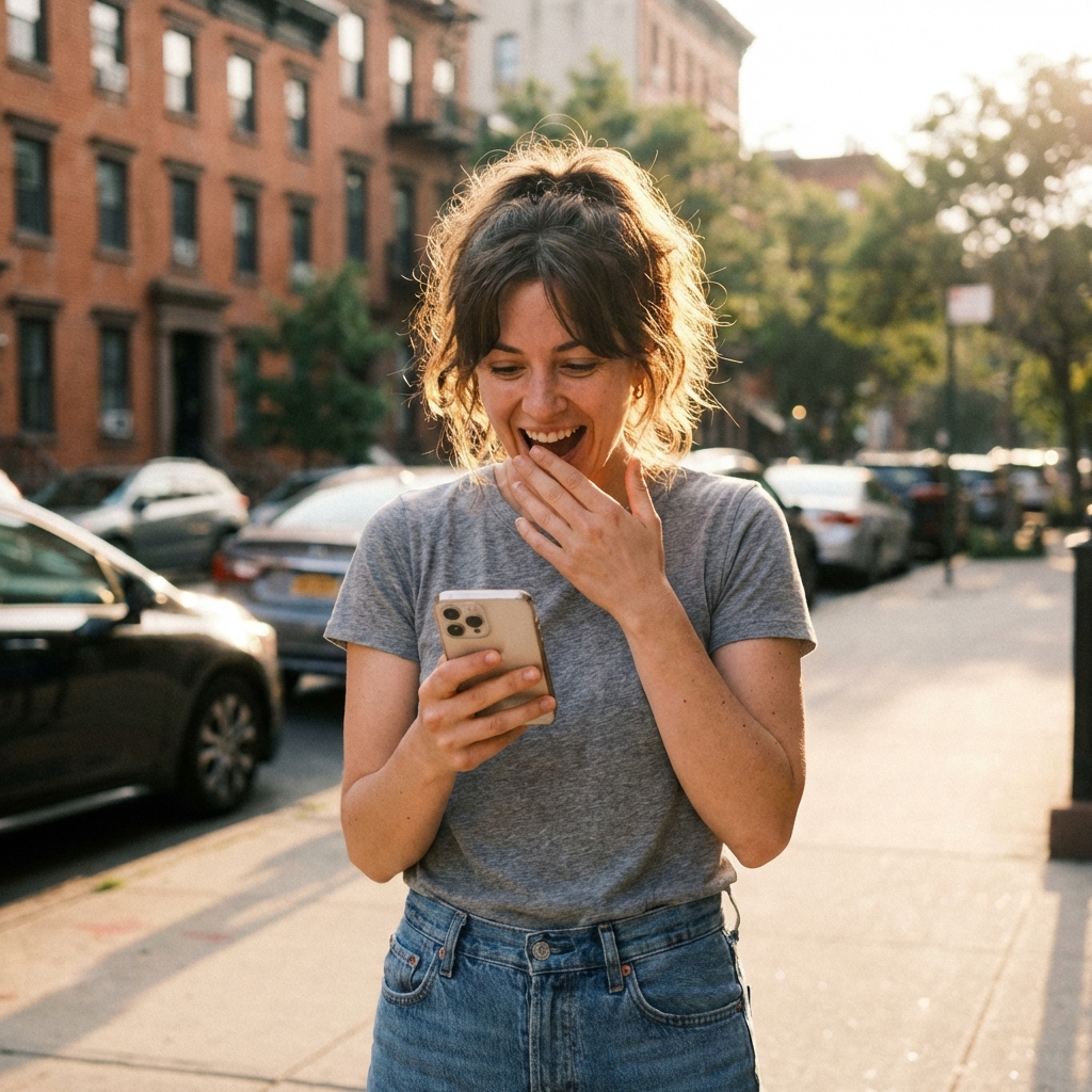 SMS notification from a vendor on a smartphone